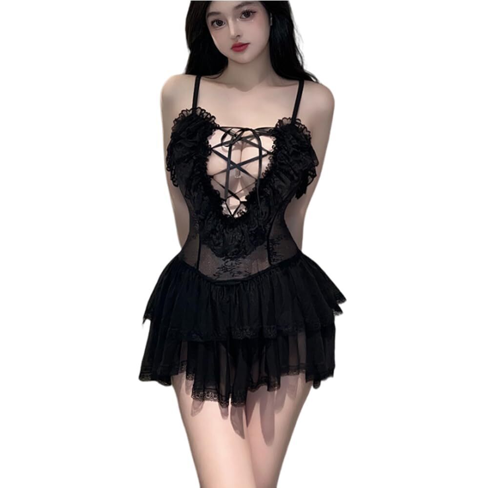 2848 sexy lace long skirt cosplay perspective slimming club mini skirt